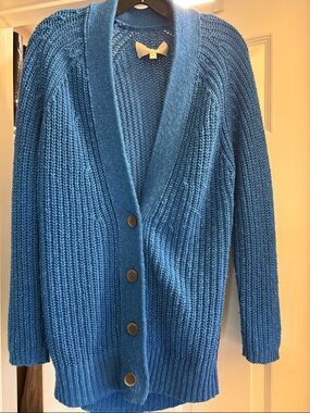 Brochu Walker Blue Chunky Knit Button-Up Cardigan